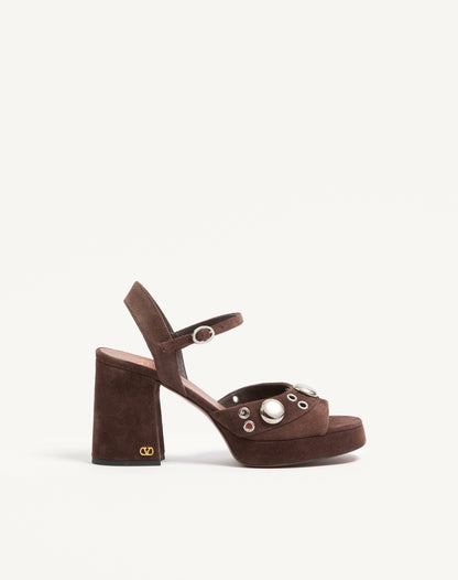 Nellcôte Platform Sandal In Split Leather 90mm