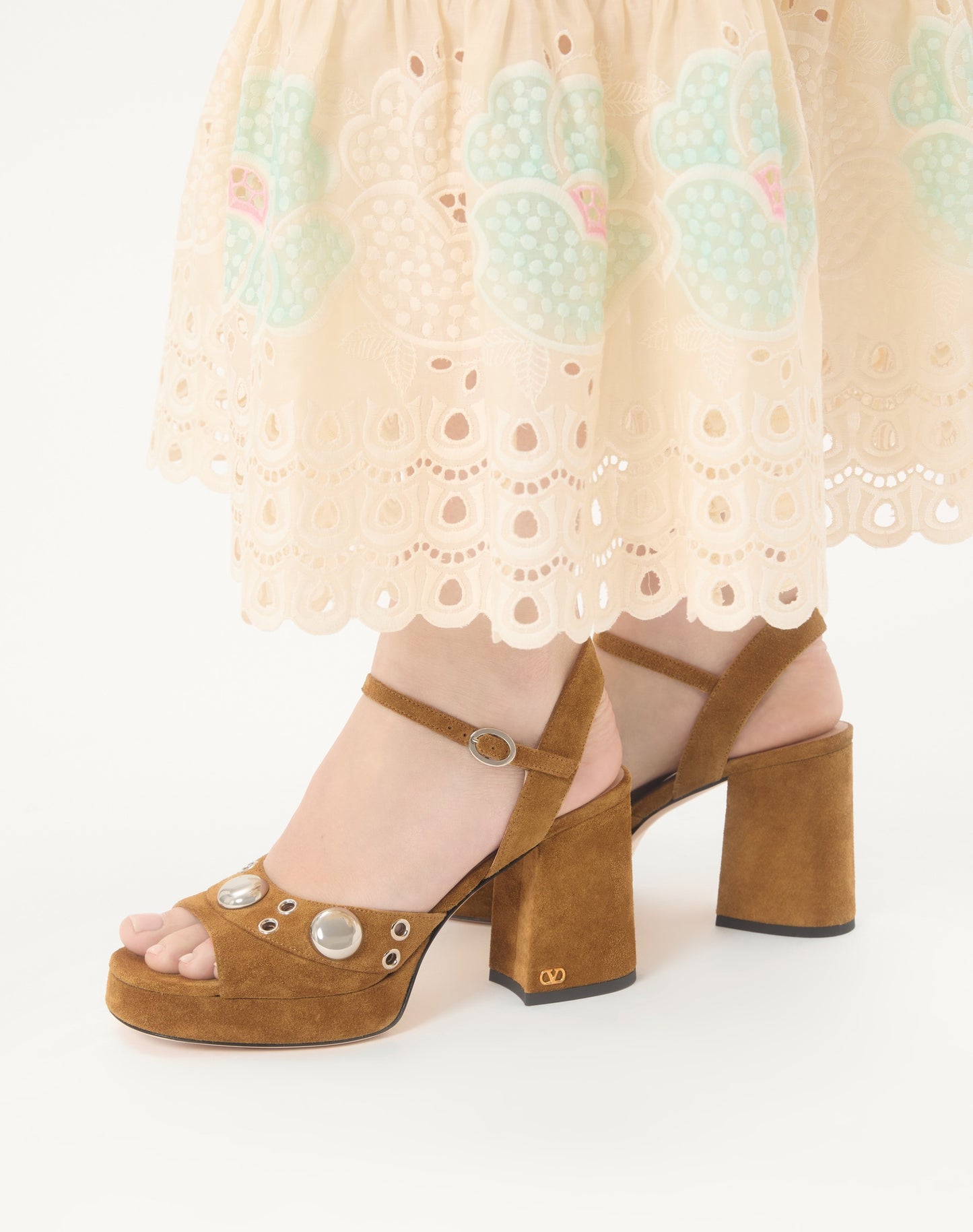 Nellcôte Platform Sandal In Split Leather 90mm