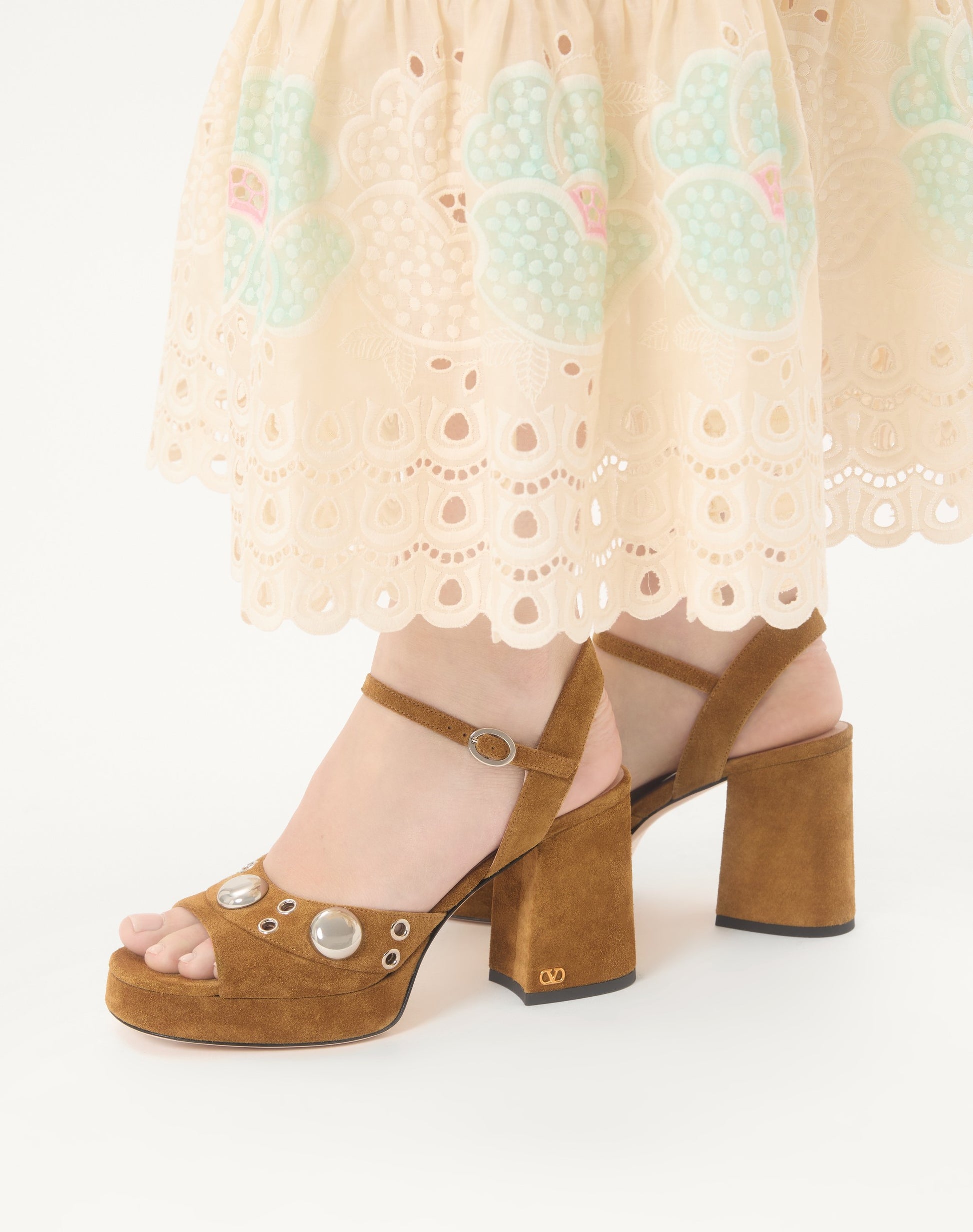 Nellcôte Platform Sandal In Split Leather 90mm