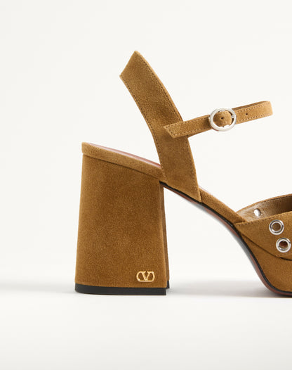 Nellcôte Platform Sandal In Split Leather 90mm