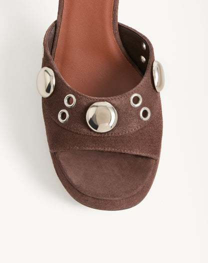 Nellcôte Platform Sandal In Split Leather 90mm
