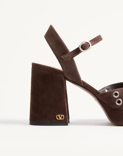 Nellcôte Platform Sandal In Split Leather 90mm