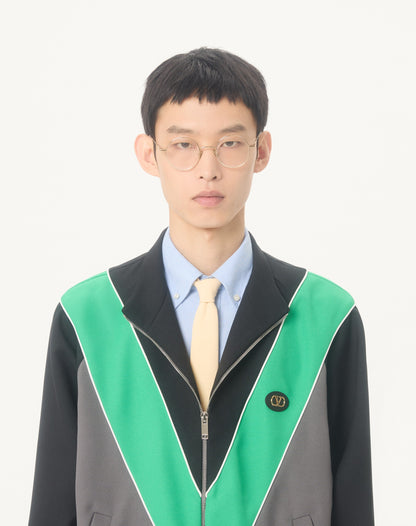 Nylon Sweatshirt With Zip And Vlogo Patch