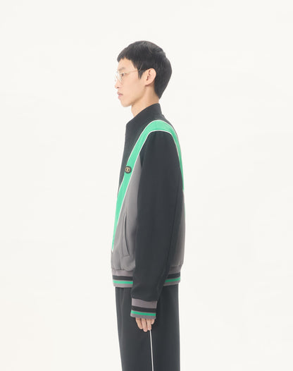 Nylon Sweatshirt With Zip And Vlogo Patch