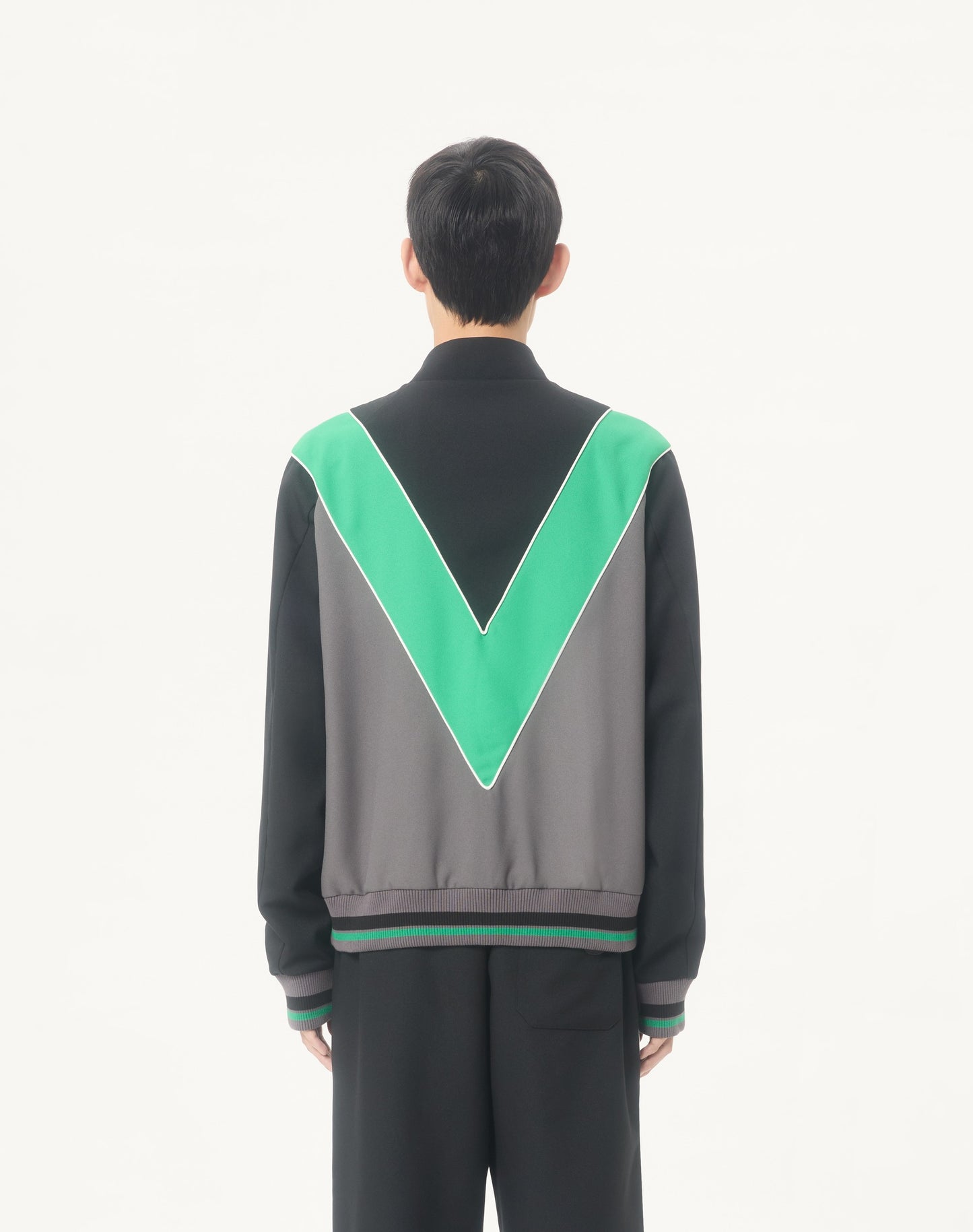 Nylon Sweatshirt With Zip And Vlogo Patch