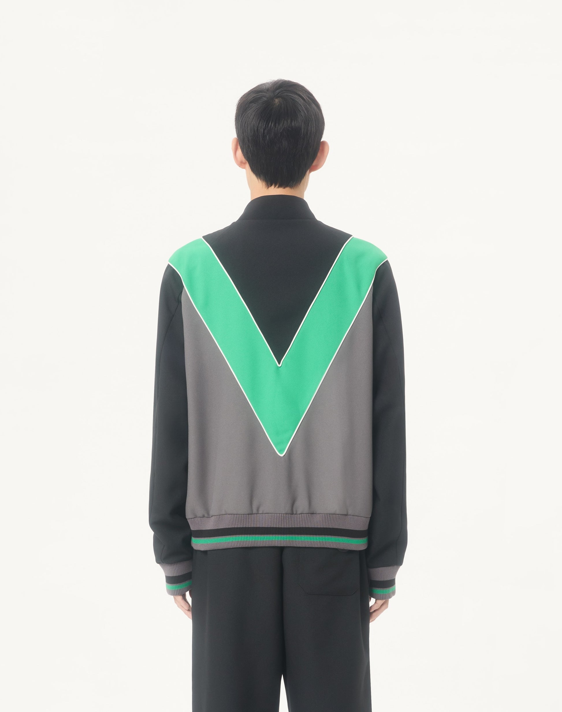 Nylon Sweatshirt With Zip And Vlogo Patch