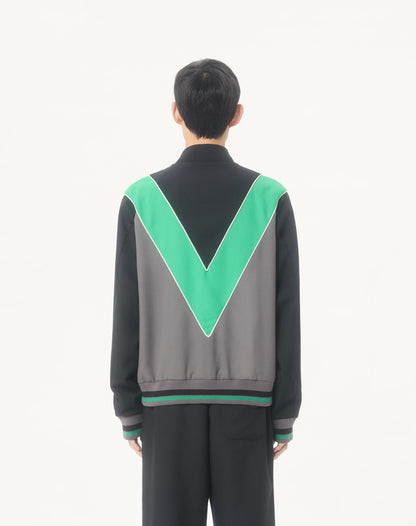 Nylon Sweatshirt With Zip And Vlogo Patch