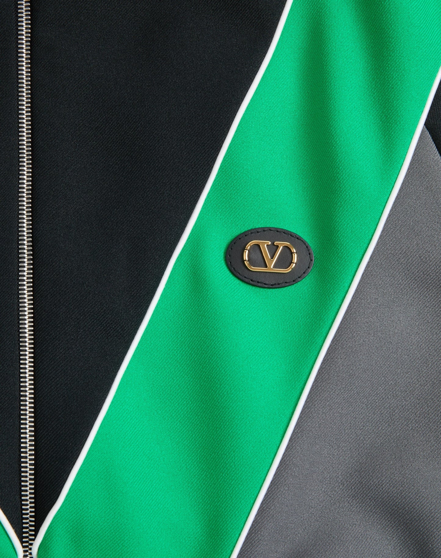Nylon Sweatshirt With Zip And Vlogo Patch