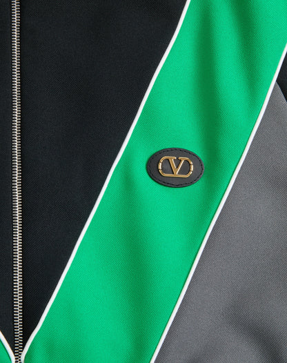 Nylon Sweatshirt With Zip And Vlogo Patch