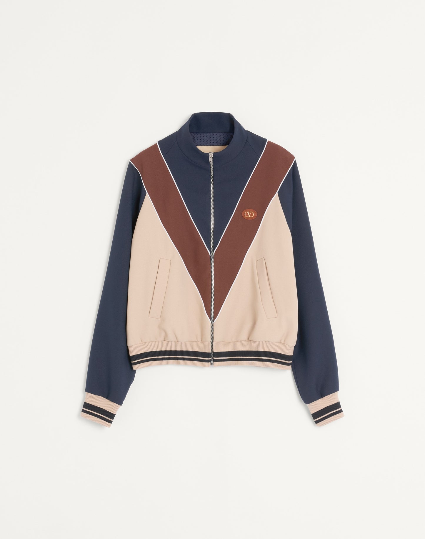 Nylon Sweatshirt With Zip And Vlogo Patch
