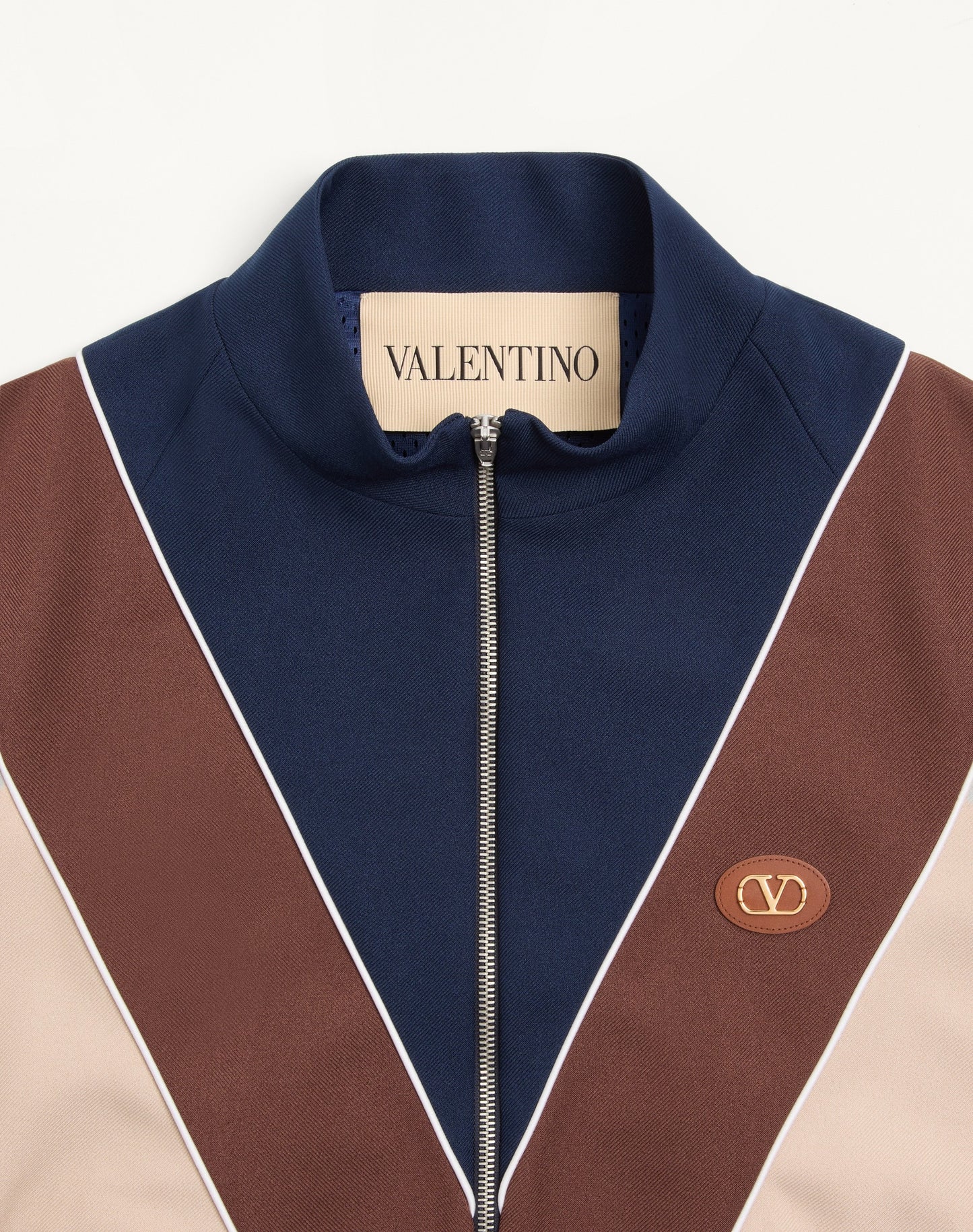 Nylon Sweatshirt With Zip And Vlogo Patch
