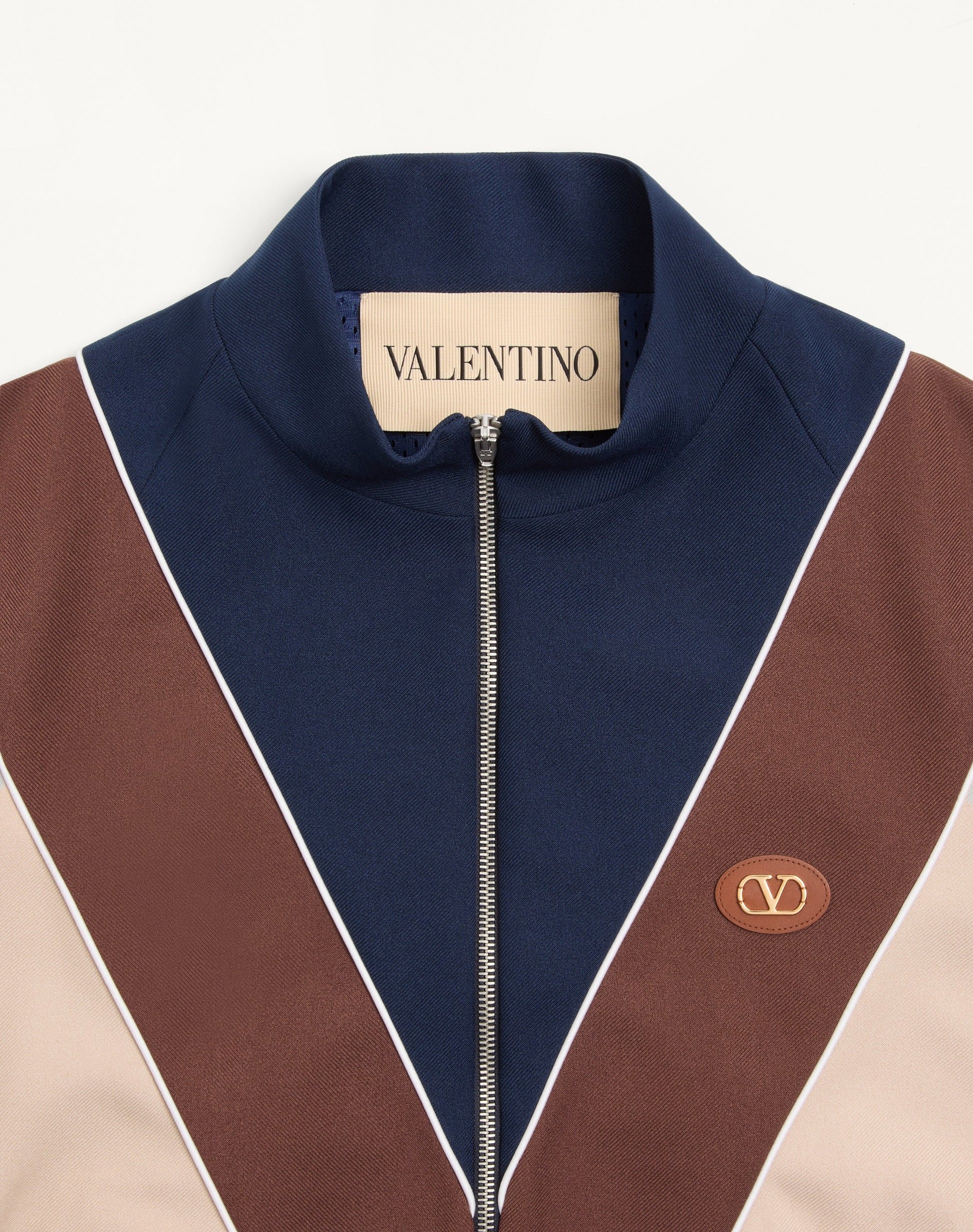 Nylon Sweatshirt With Zip And Vlogo Patch