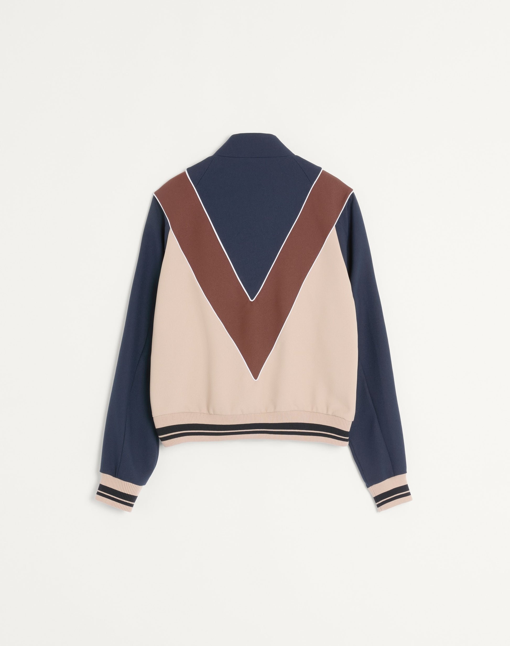 Nylon Sweatshirt With Zip And Vlogo Patch