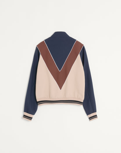 Nylon Sweatshirt With Zip And Vlogo Patch