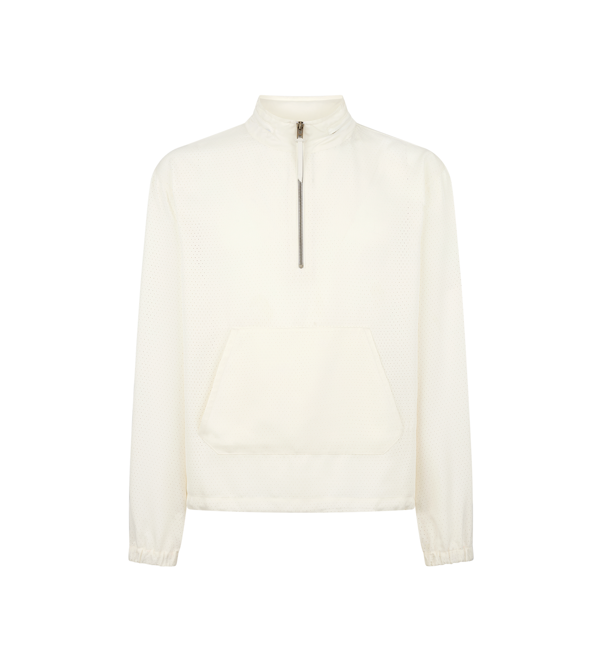 Perforated Dot Silk Twill Half Zip