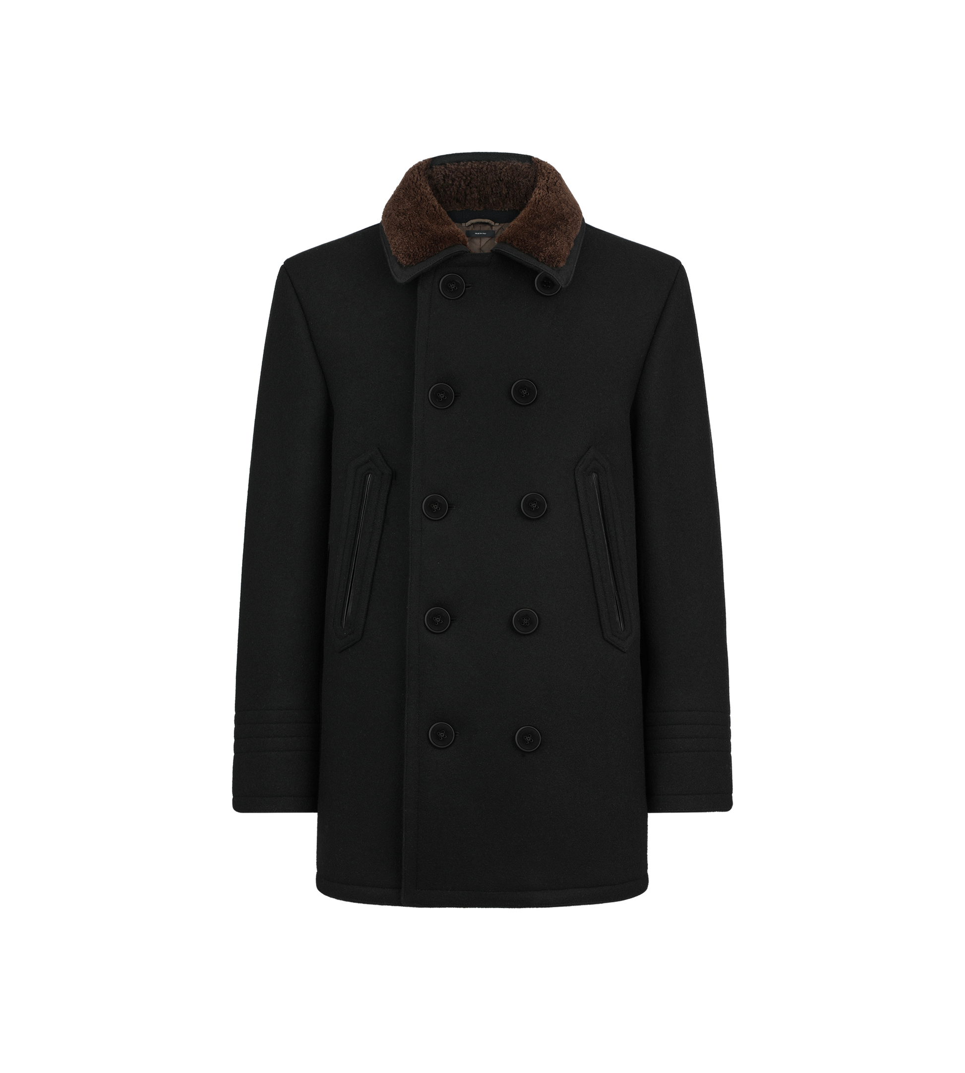Melton Wool Shearling Peacoat