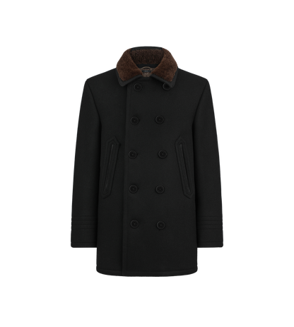 Melton Wool Shearling Peacoat