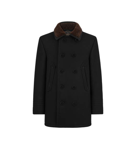 Melton Wool Shearling Peacoat