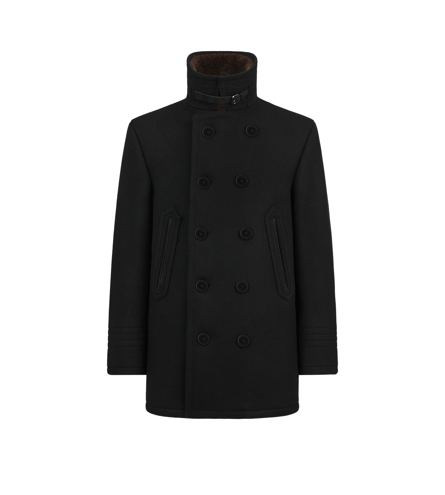 Melton Wool Shearling Peacoat