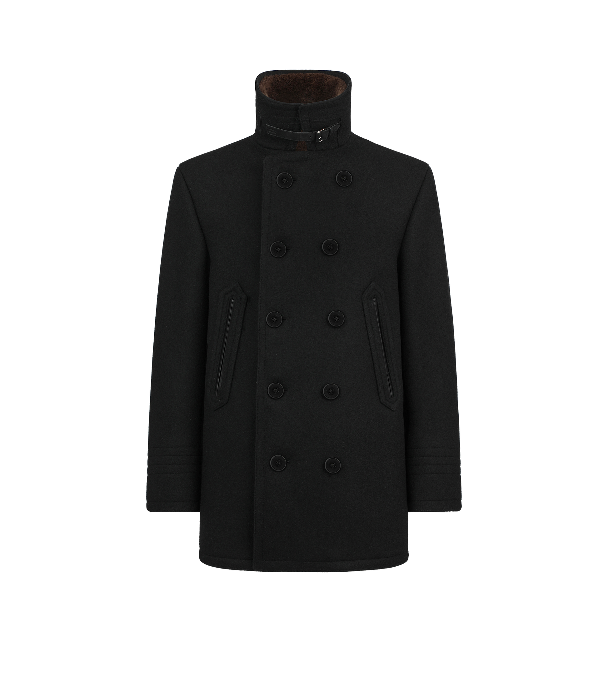 Melton Wool Shearling Peacoat