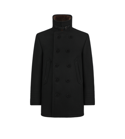 Melton Wool Shearling Peacoat