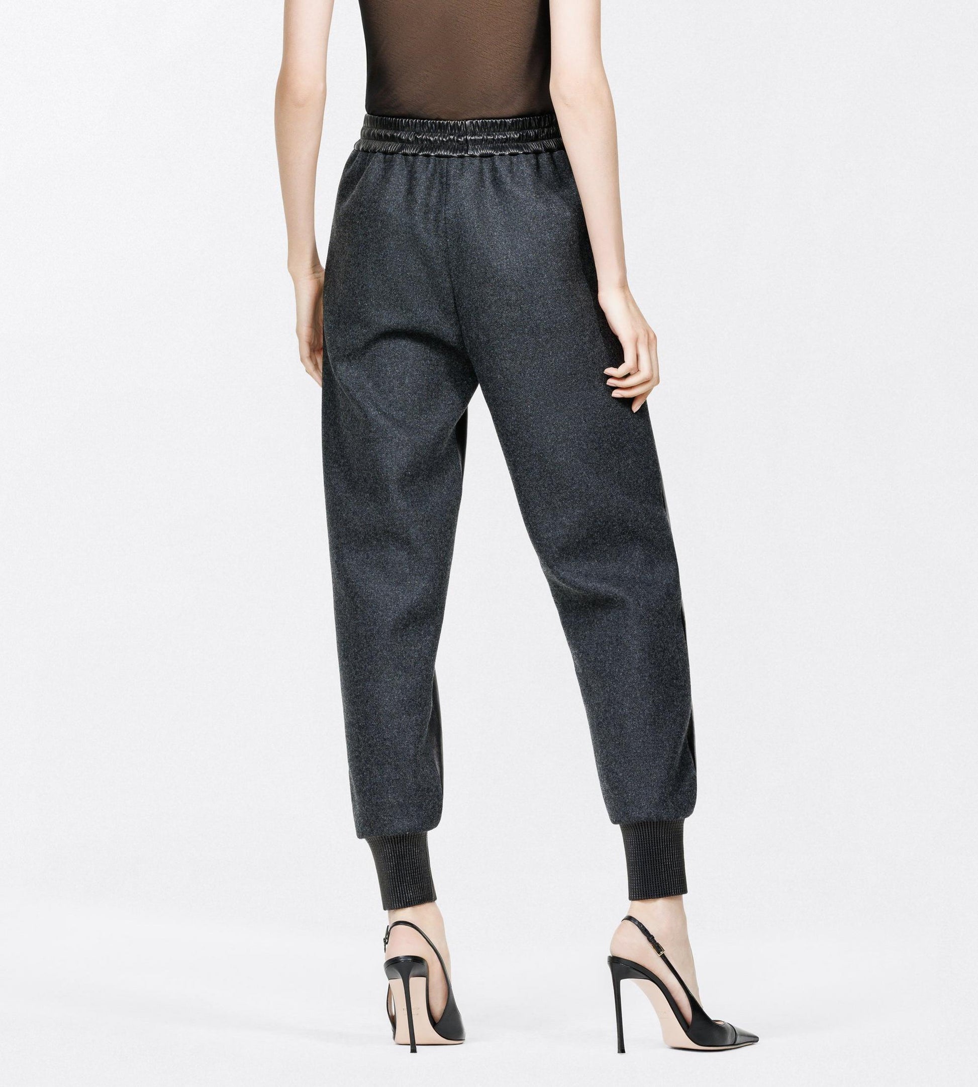 Nappa Leather And Wool Joggers