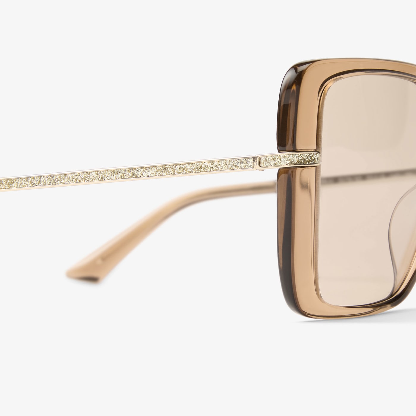 Pati Transparent Tan Square Sunglasses