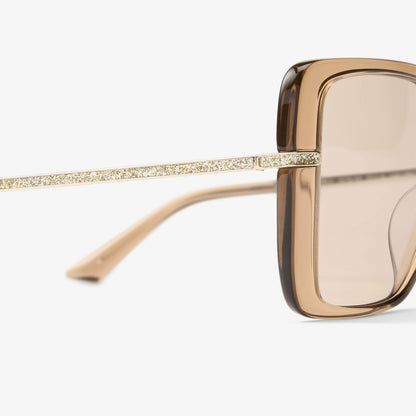 Pati Transparent Tan Square Sunglasses