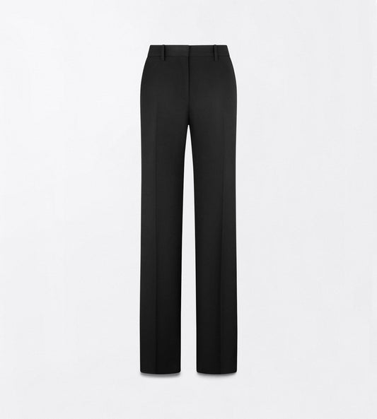 Sharp Grain De Poudre Tailored Straight Boyfriend Pants