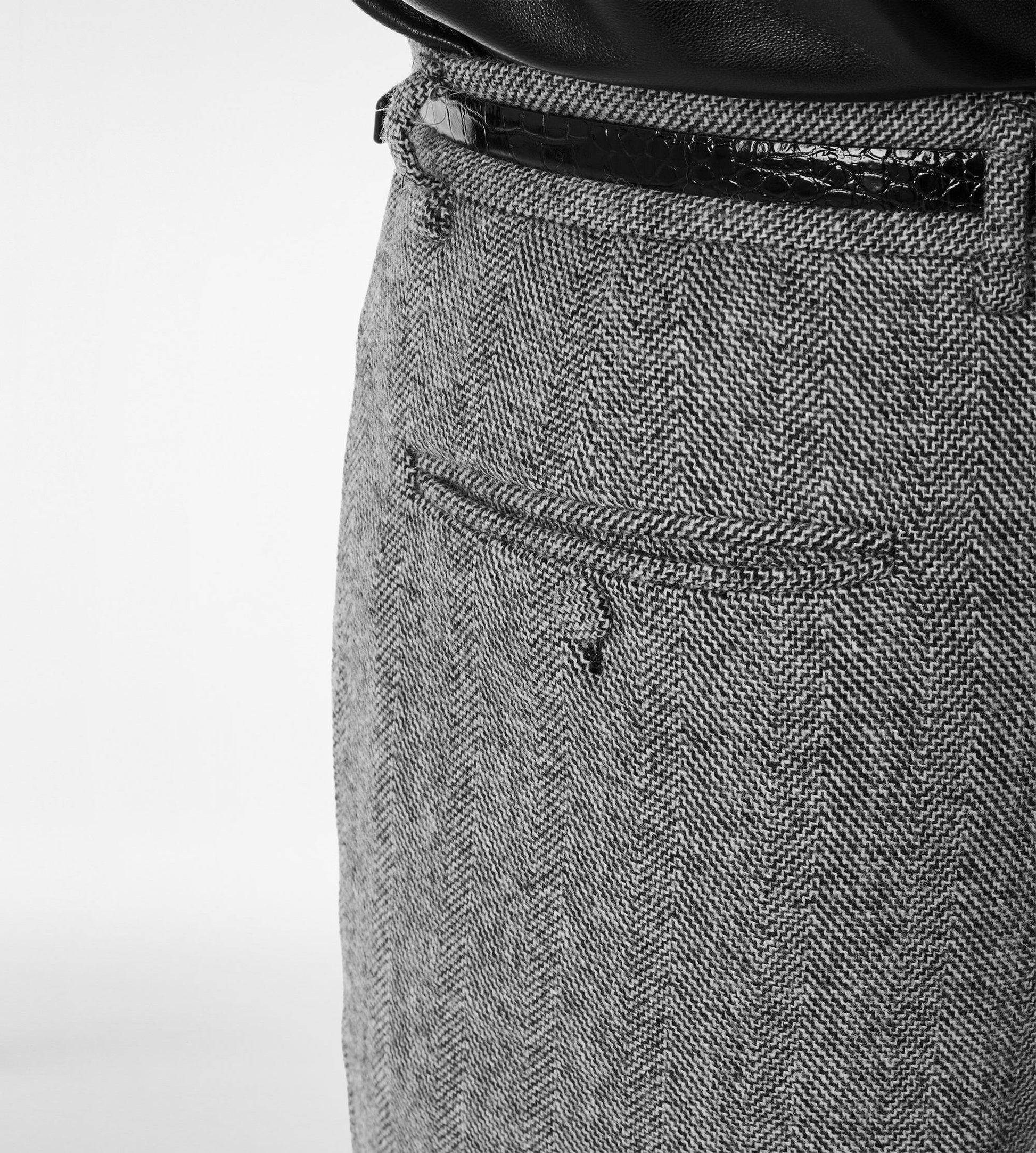 Sharkskin Herringbone Double Splittable Pant