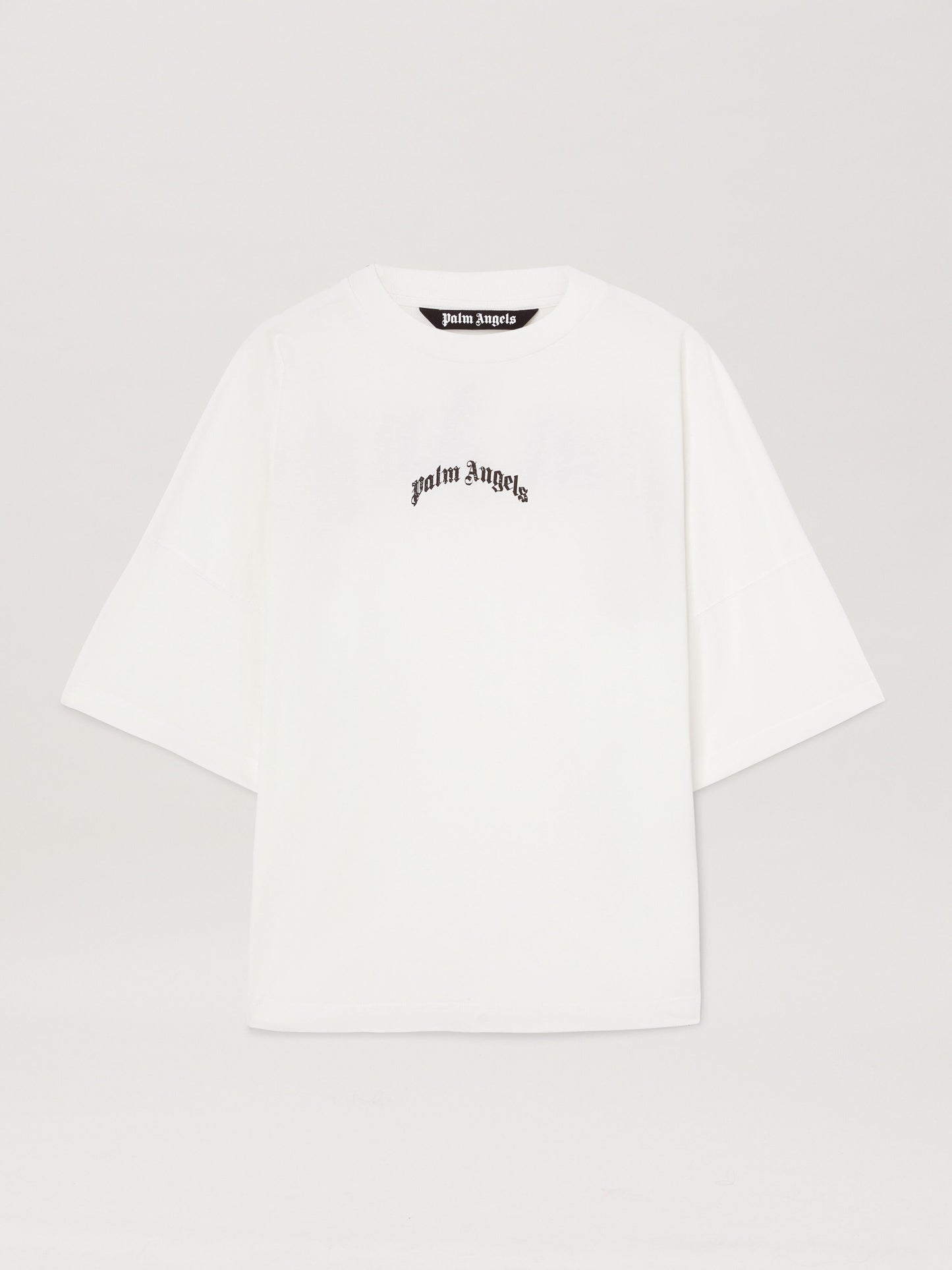 Back Curved Logo Over Tee Off White   Bl