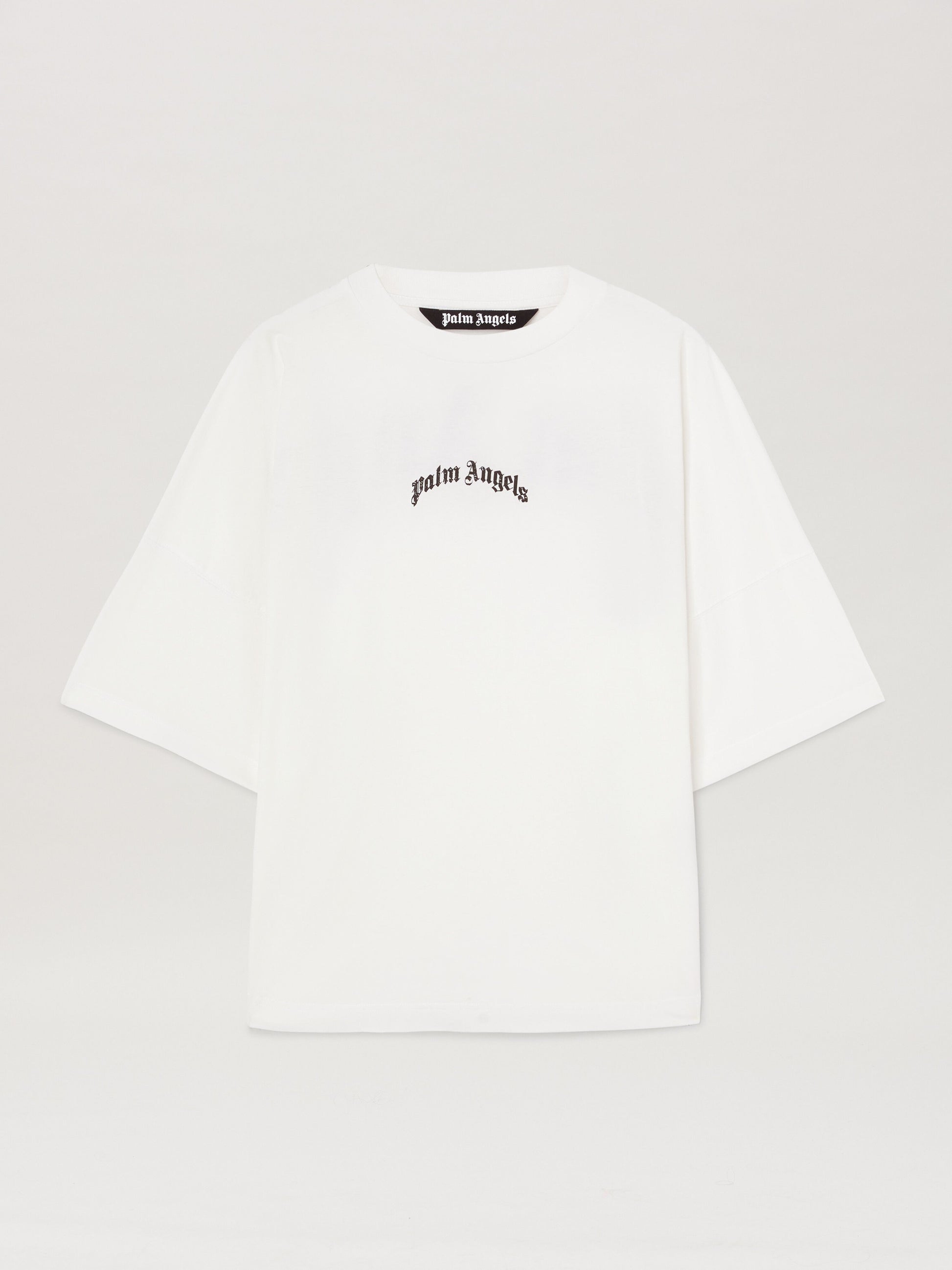 Back Curved Logo Over Tee Off White   Bl