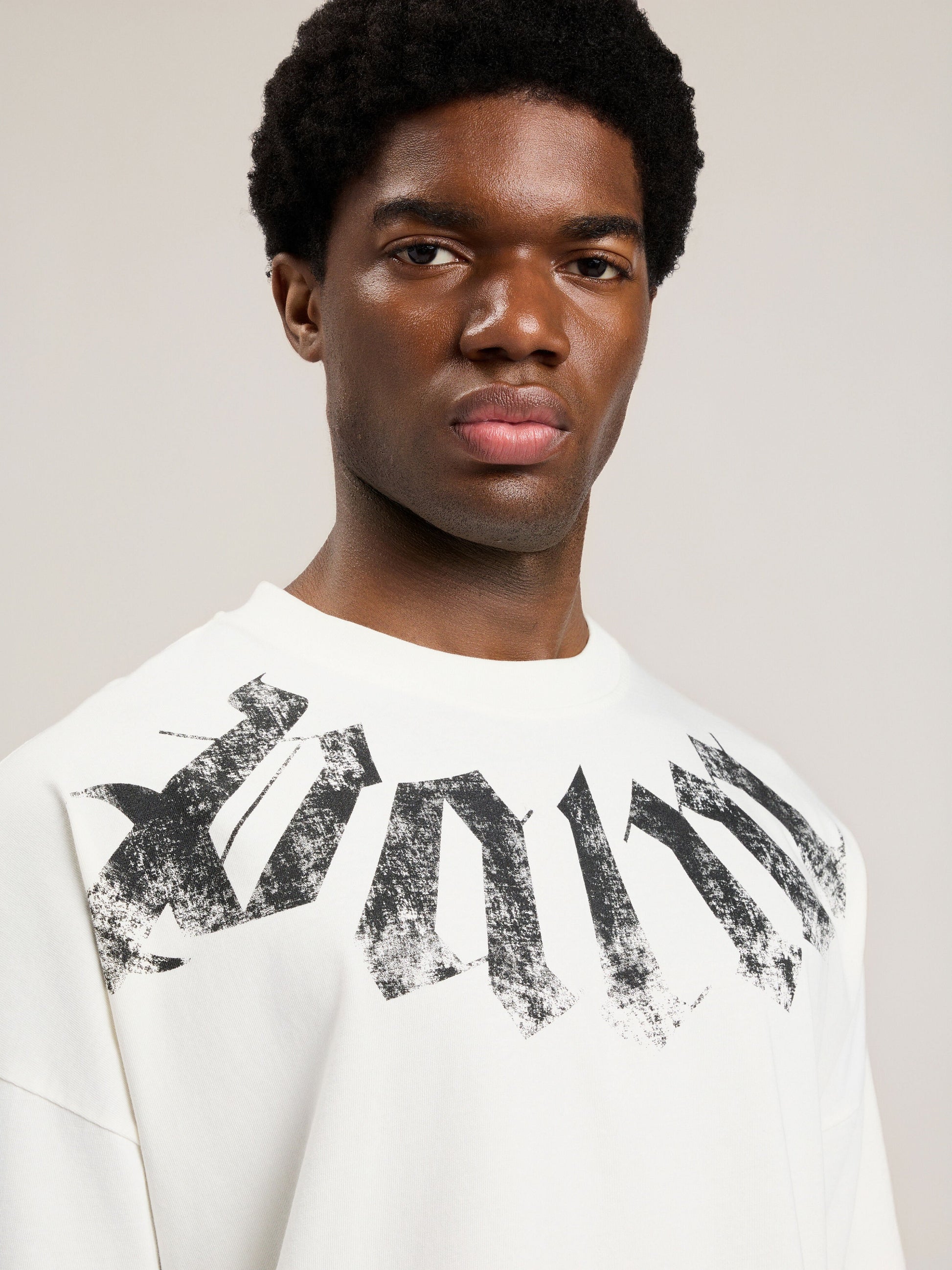 Big Neck Logo Loose T Shirt