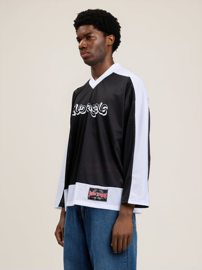 Thai Logo Mesh Loose Long Sleeved T Shirt
