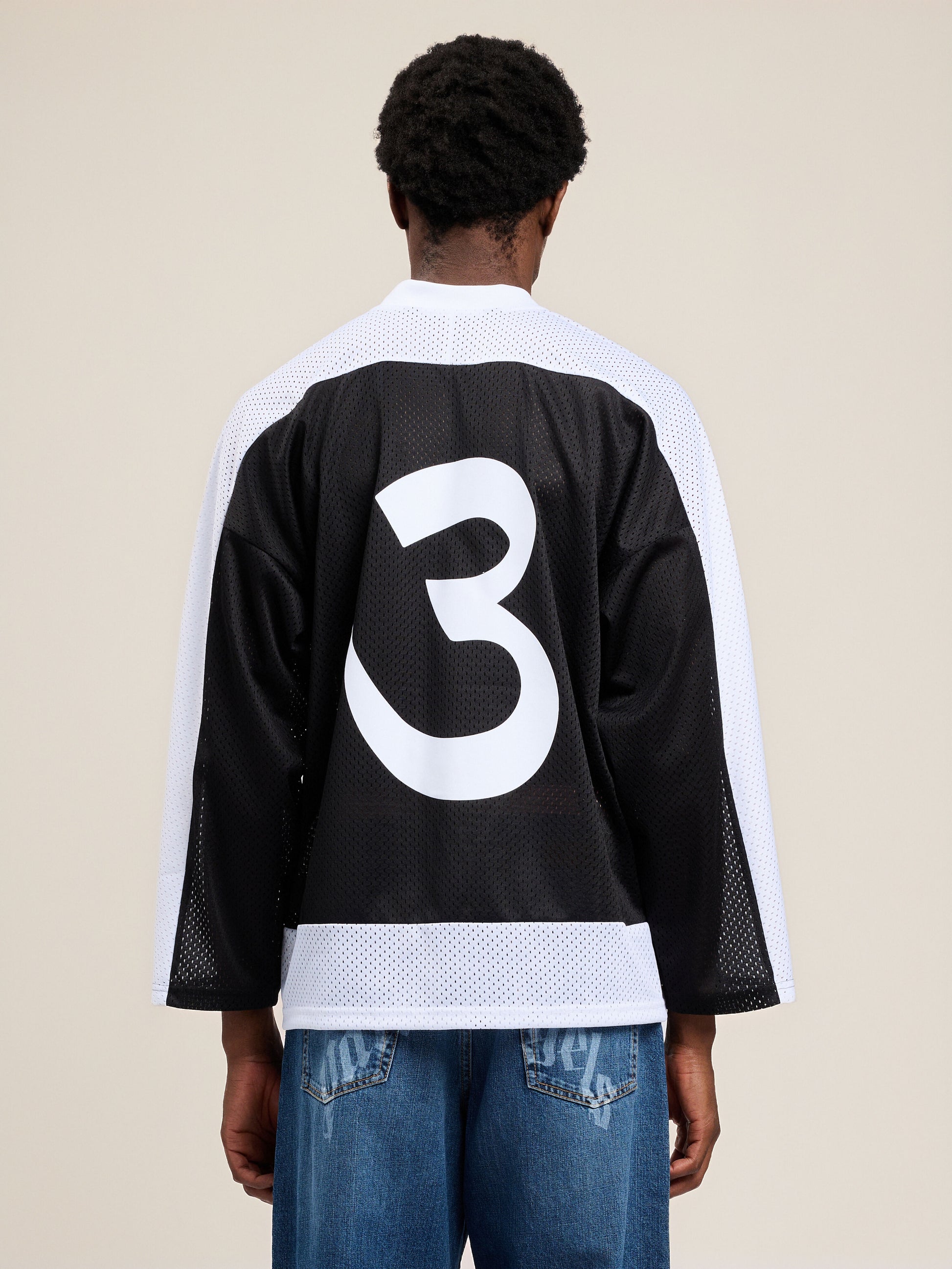 Thai Logo Mesh Loose Long Sleeved T Shirt