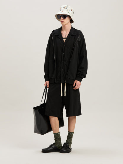 Palms Zipped Hoody Vintage Black   Vinta