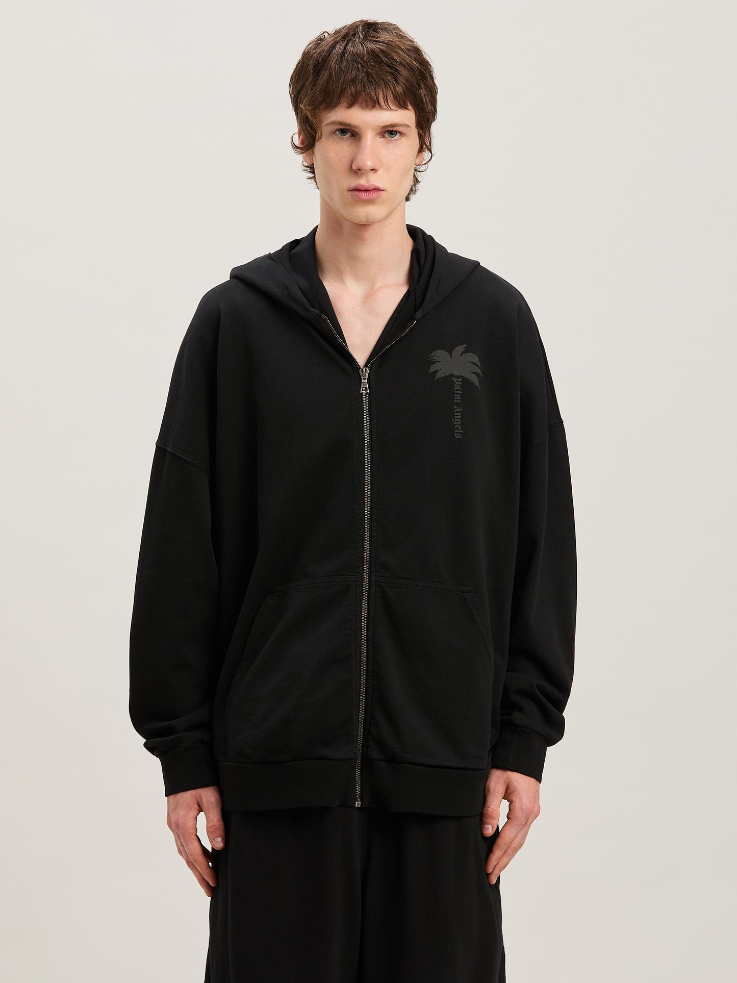 Palms Zipped Hoody Vintage Black   Vinta