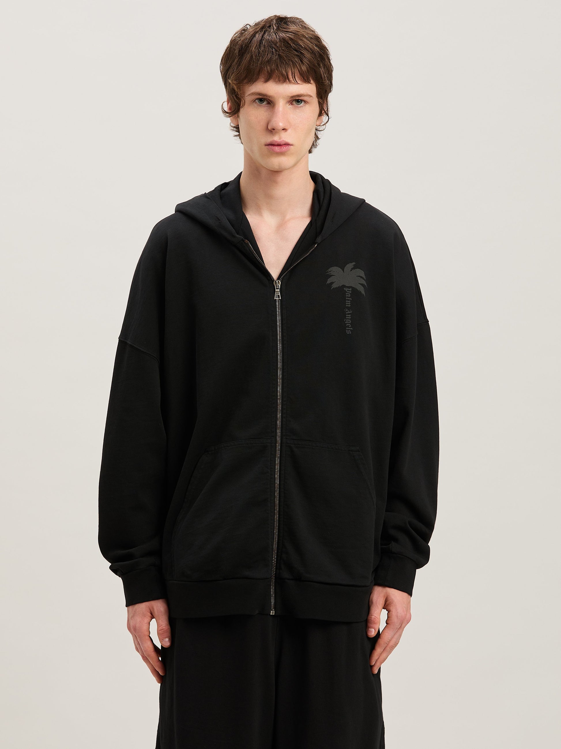 Palms Zipped Hoody Vintage Black   Vinta