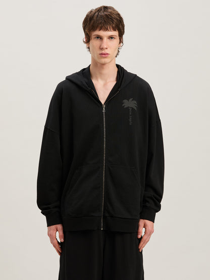 Palms Zipped Hoody Vintage Black   Vinta