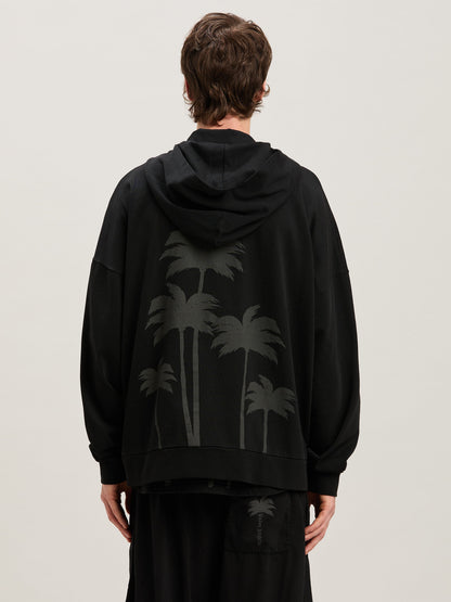 Palms Zipped Hoody Vintage Black   Vinta