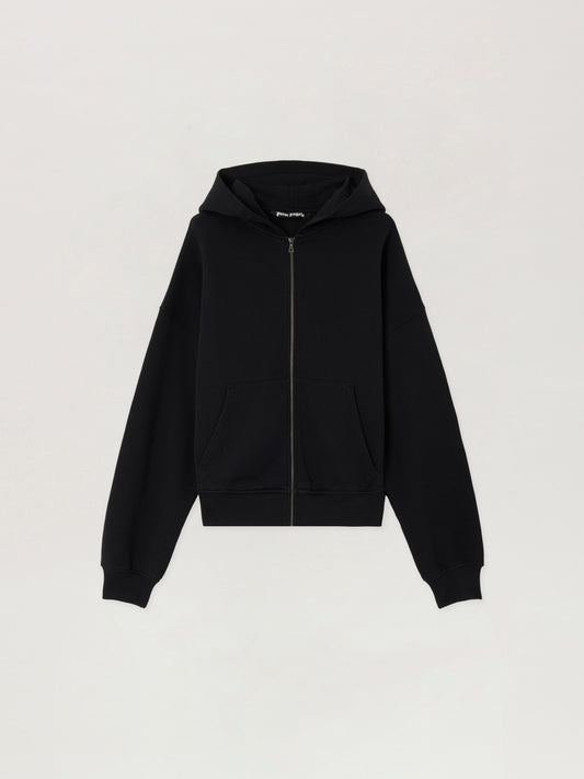 Back Curved Logo Zip Hoodie