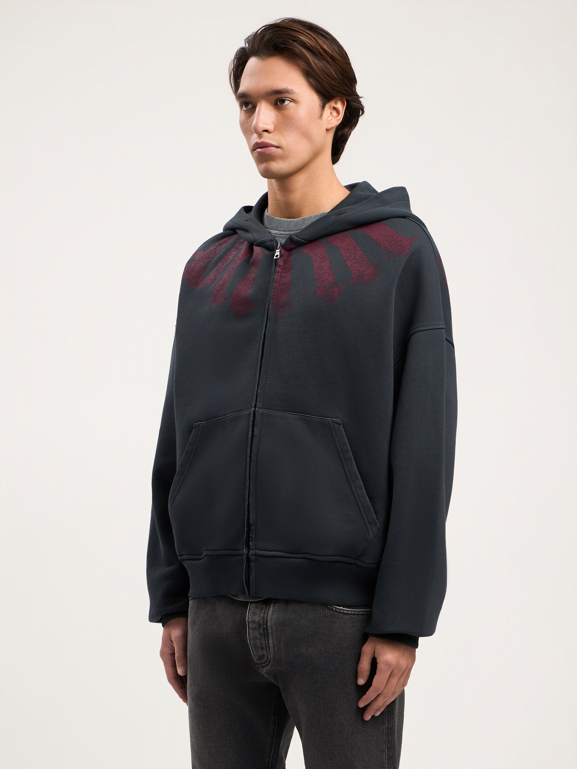Big Neck Logo Zip Hoodie