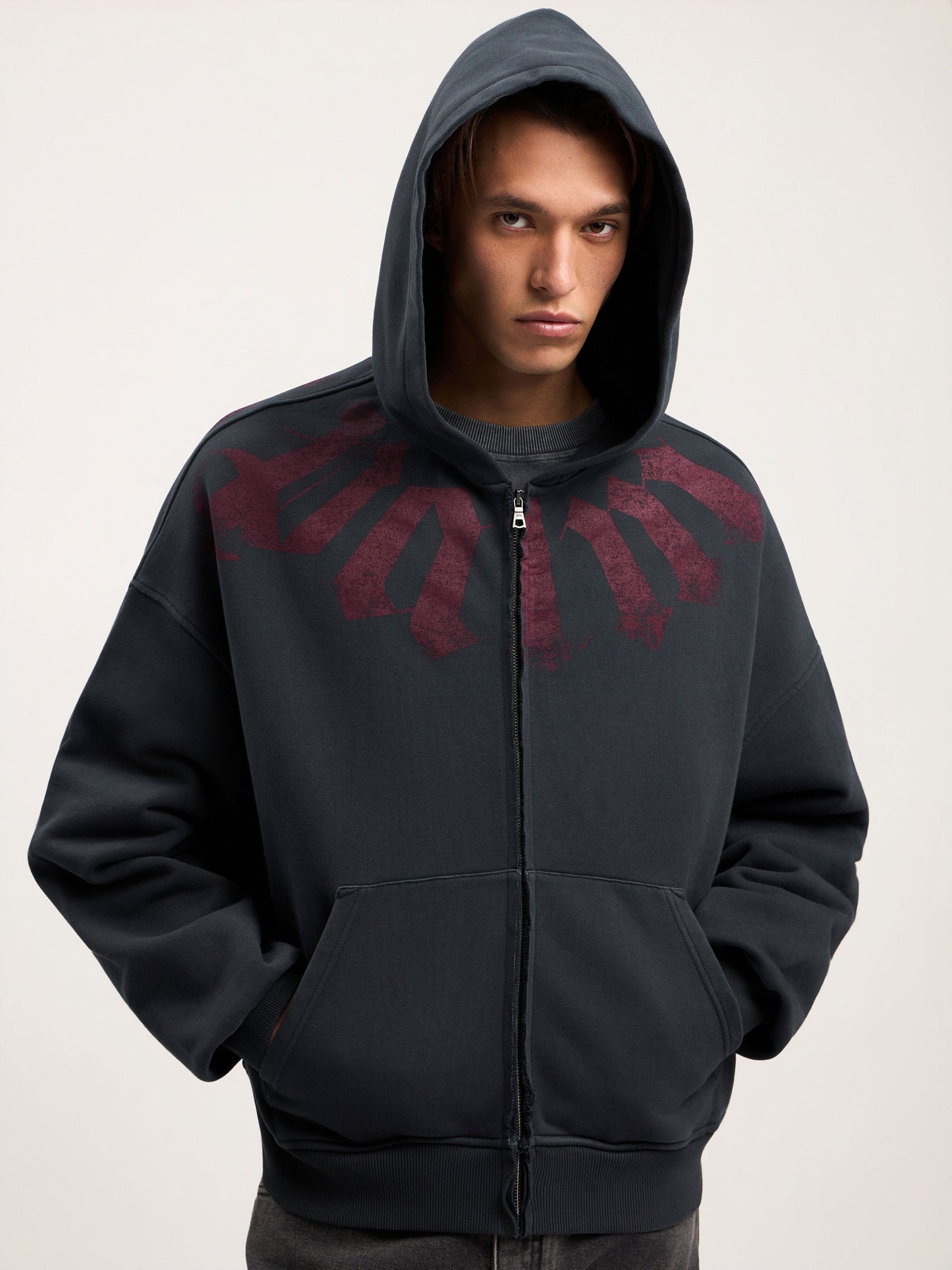 Big Neck Logo Zip Hoodie
