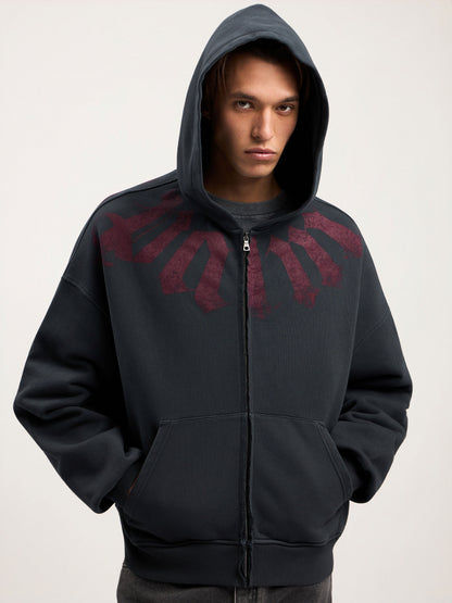 Big Neck Logo Zip Hoodie