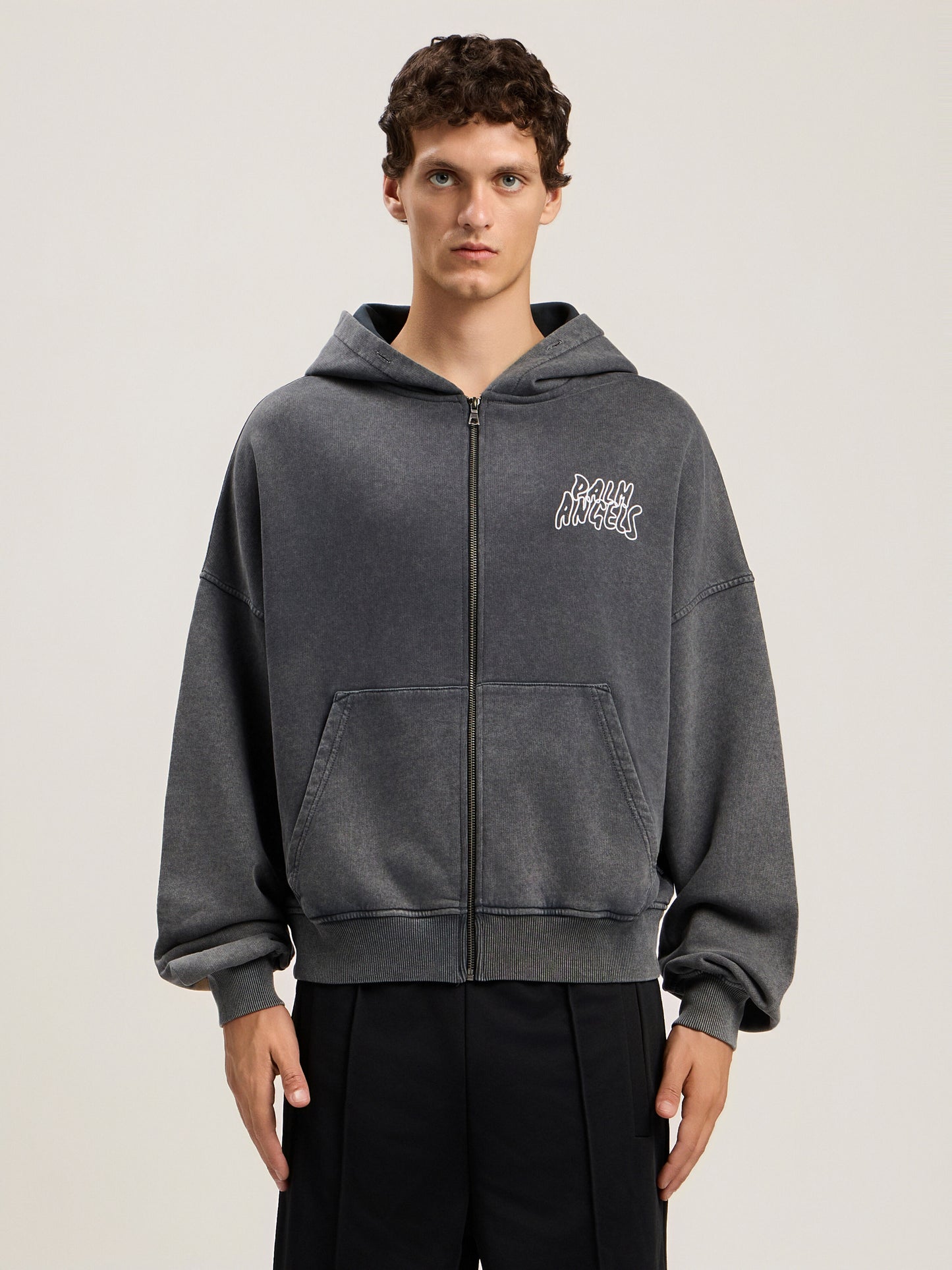 Palm Leaf Loose Zip Hoodie