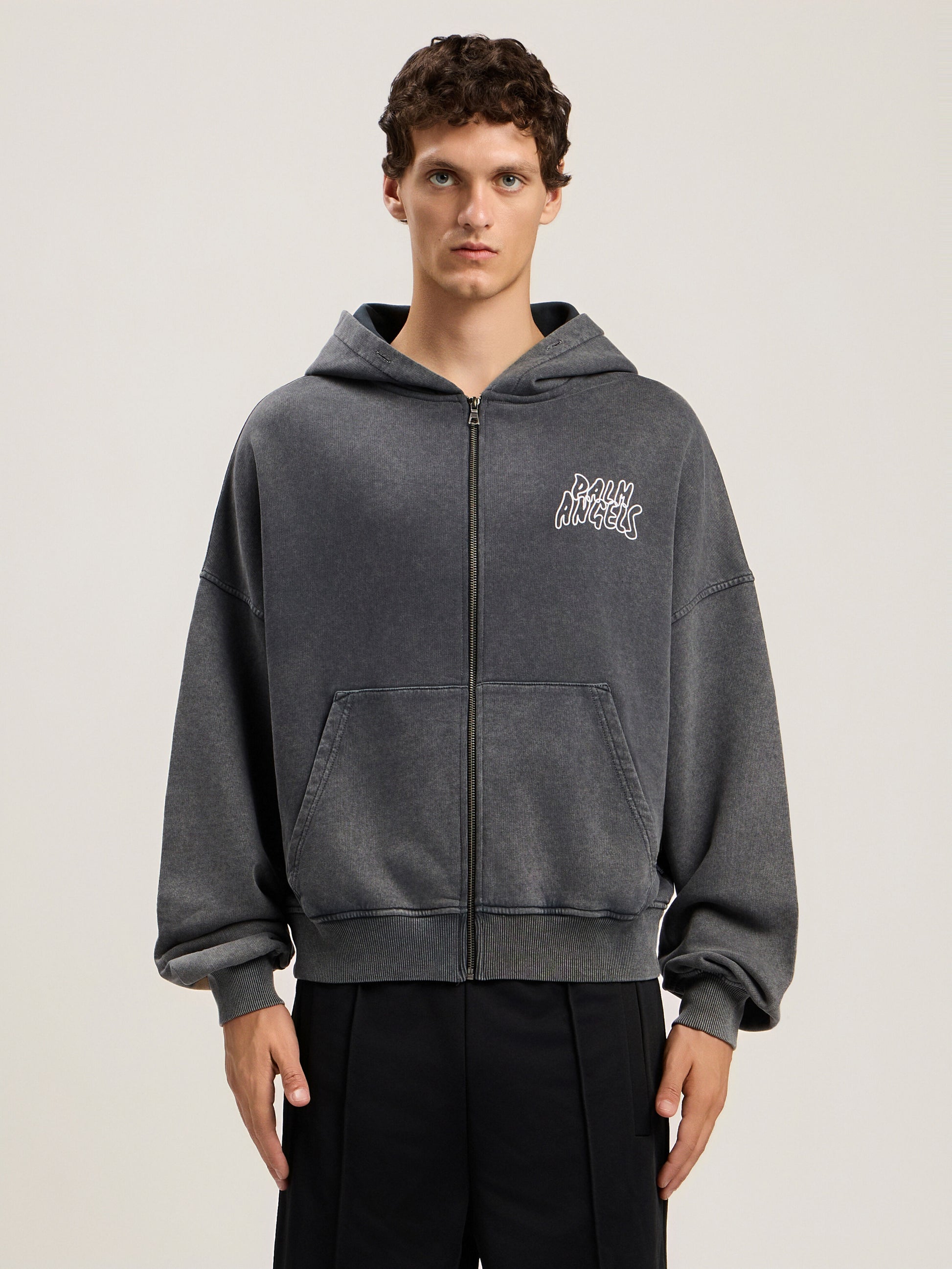 Palm Leaf Loose Zip Hoodie