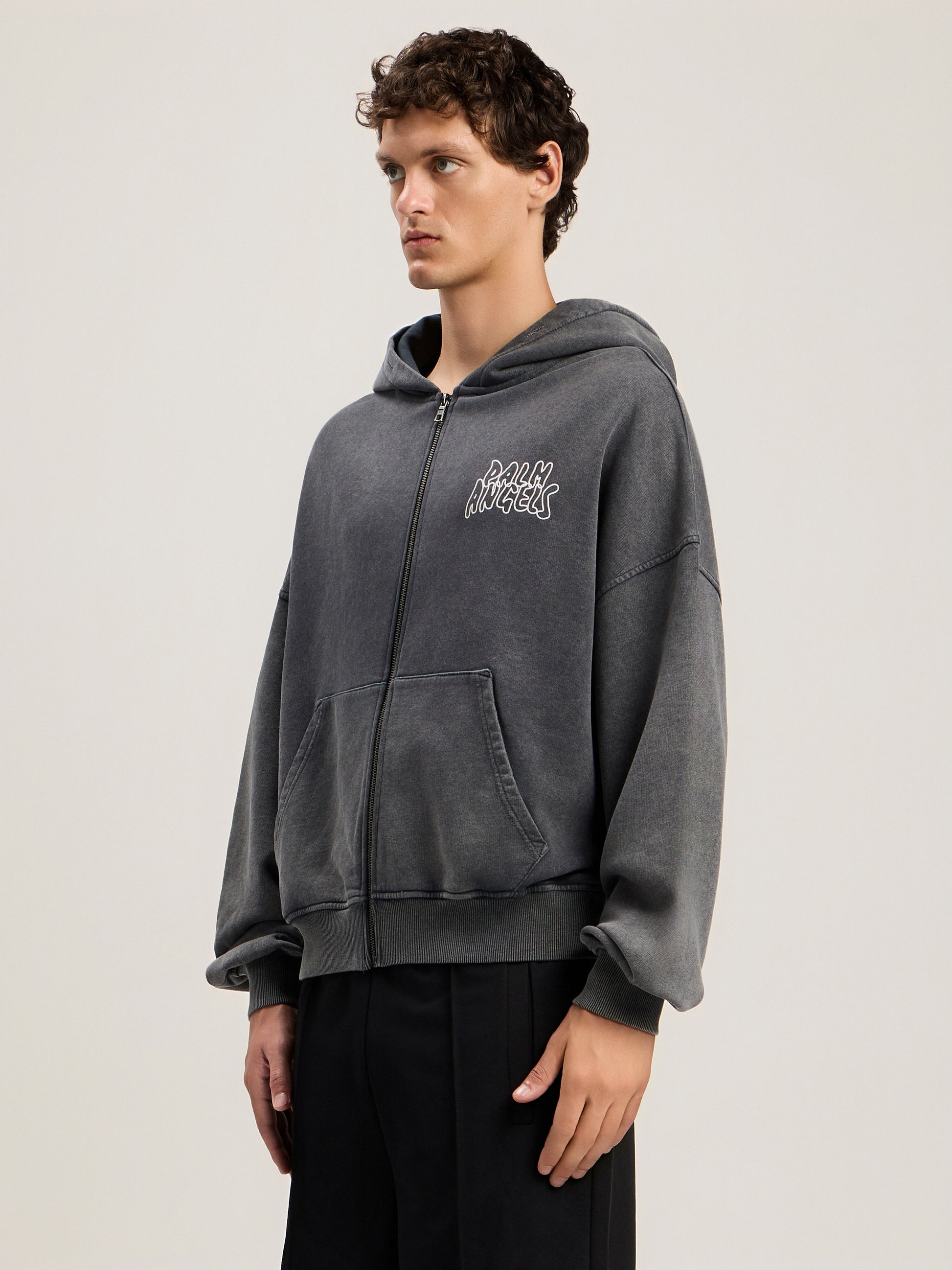 Palm Leaf Loose Zip Hoodie