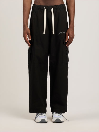 Curved Logo Loose Cargo Pants