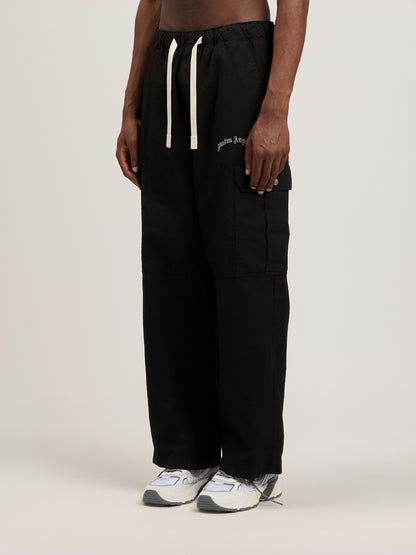 Curved Logo Loose Cargo Pants