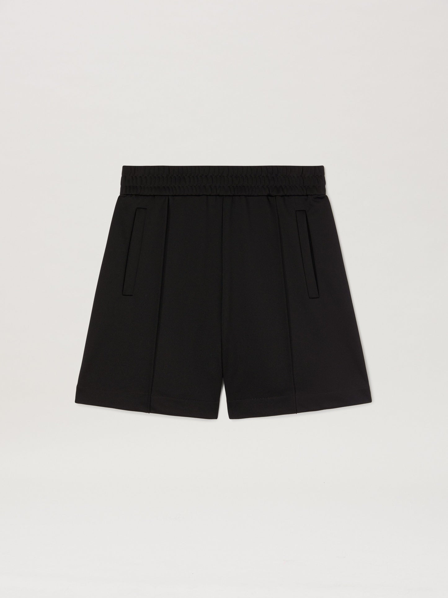 Back Curved Logo Track Shorts Black   Of